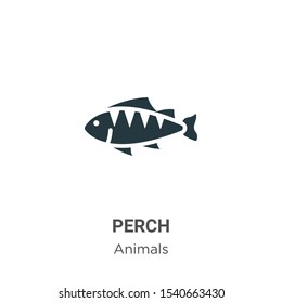 Perch vector icon on white background. Flat vector perch icon symbol sign from modern animals collection for mobile concept and web apps design.