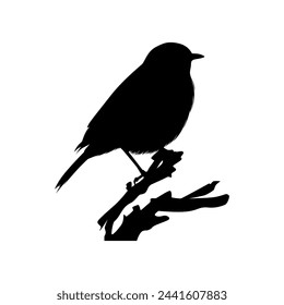 Perched bird animal shape icon