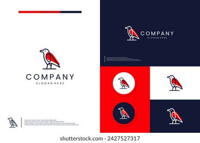 perched raven, logo design inspiration.