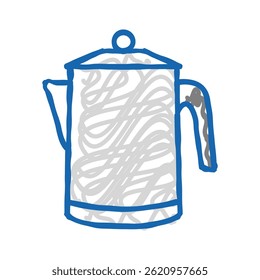 percolator coffee make equipment doodle icon sketch vector. percolator coffee make equipment sign. isolated symbol illustration