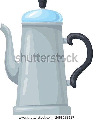 Percolator icon. Metal coffee pot cartoon illustration isolated on white background