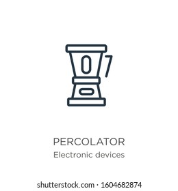 Percolator icon. Thin linear percolator outline icon isolated on white background from electronic devices collection. Line vector sign, symbol for web and mobile