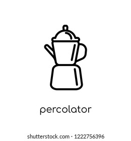 percolator icon. Trendy modern flat linear vector percolator icon on white background from thin line Electronic devices collection, editable outline stroke vector illustration