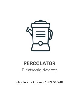 Percolator outline vector icon. Thin line black percolator icon, flat vector simple element illustration from editable electronic devices concept isolated on white background