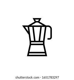 Percolator vector icon in lineout, linear style isolated on white background