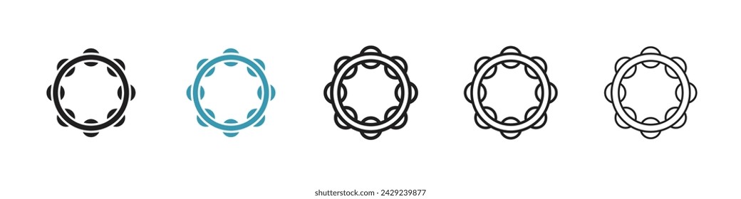 Percussion Circle Vector Icon Set. Rhythmic Instrument Vector Symbol for UI Design.