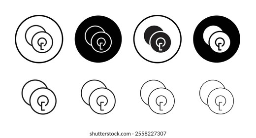 Percussion Cymbals icon Flat line illustration