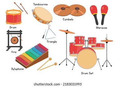Percussion Family Musical Instruments Vector Design Stock Vector ...