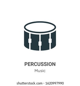 Percussion glyph icon vector on white background. Flat vector percussion icon symbol sign from modern music collection for mobile concept and web apps design.