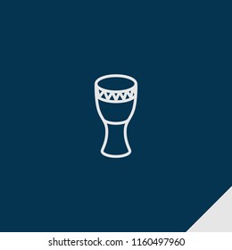 Percussion icon. emblem isolated on dark blue background. percussion icon in outline style for graphic and web design, logo, ui/ux design