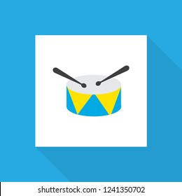 Percussion icon flat symbol. Premium quality isolated band element in trendy style.
