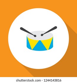 Percussion icon flat symbol. Premium quality isolated band element in trendy style.