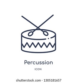 percussion icon from music outline collection. Thin line percussion icon isolated on white background.