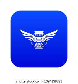 Percussion instrument icon blue vector isolated on white background