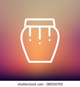 Percussion instrument icon thin line for web and mobile, modern minimalistic flat design. Vector white icon on gradient mesh background.