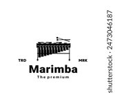 Percussion instrument logo illustration, marimba silhouette suitable for music stores and communities