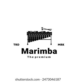 Percussion instrument logo illustration, marimba silhouette suitable for music stores and communities