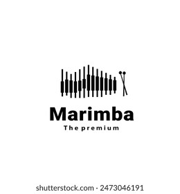 Percussion instrument logo illustration, marimba silhouette suitable for music stores and communities