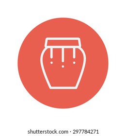 Percussion instrument thin line icon for web and mobile minimalistic flat design. Vector white icon inside the red circle