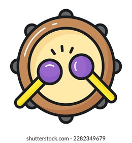 Percussion instrument, vector of drum in modern style