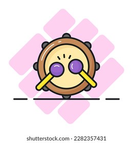 Percussion instrument, vector of drum in modern style