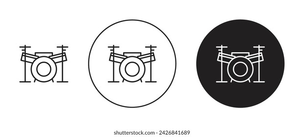 Conjunto de iconos vectoriales de instrumentos de percusión. Kit de tambor Vector Símbolo para diseño de interfaz de usuario.