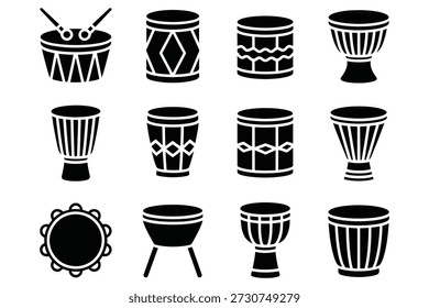 Percussion instruments collection drums musical instruments