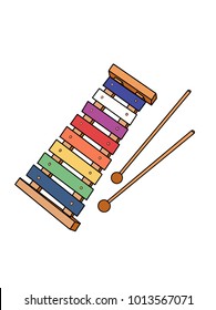 Percussion musical instrument illustration drawing 