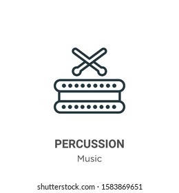 Percussion outline vector icon. Thin line black percussion icon, flat vector simple element illustration from editable music concept isolated on white background