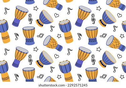 percussion seamless pattern. vector illustration
