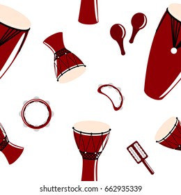 Percussions seamless vector pattern