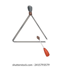 Percussive triangle on white background