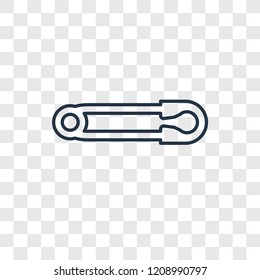 Perdible pin concept vector linear icon isolated on transparent background, Perdible pin concept transparency concept in outline style
