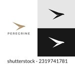 Peregrine bird logo design vector template