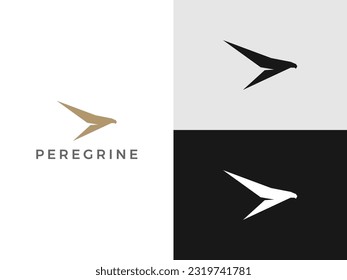 Peregrine bird logo design vector template