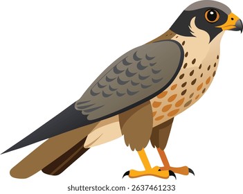Peregrine falcon bird in sharp detailed illustration vector design