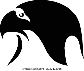 Peregrine Falcon Head Vector Simple Design
