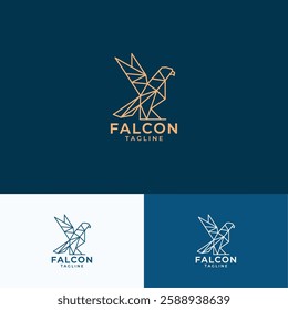 peregrine falcon logo design template