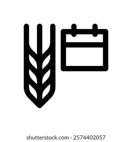 Perennial grains. Editable stroke vector icon.