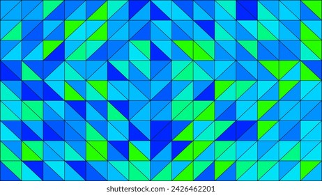 Perfect 90 Degrees Shades of Green and Blue Color Triangle With Dark Lines Wallpaper Background