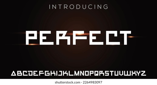 PERFECT Abstract technology science alphabet font. digital space typography vector illustration design