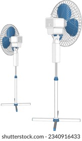 The perfect accessory: A fashionable vector standing fan to complement any space.