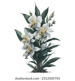 Perfecto para añadir un toque de sofisticación y encanto natural a cualquier proyecto de diseño, ya sea para impresiones, invitaciones o creaciones digitales. Esta fascinante ilustración de acuarela capta