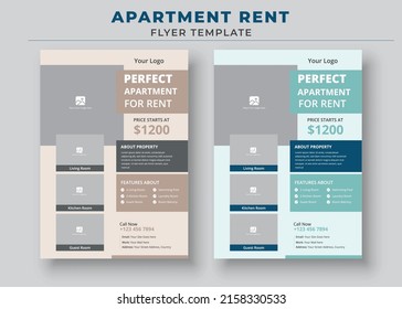 Perfect Apartment For Rent Poster, Apartment Rent Flyer Template, Home For Rent Flyer, Real Estate Flyer