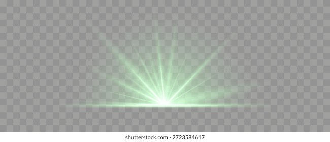 Perfecto para apariciones, explosiones, transiciones y golpes de luz. El destello de luz brillante estalla con brillo de polvo de estrellas. Las partículas de Bokeh se arremolinan suavemente dentro del anillo de explosión solar. La llamarada solar emite