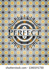 Perfect arabic style emblem. Arabesque decoration.