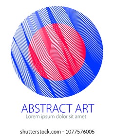 Perfect art and design element of  great lines surface texture in a shape of circle. Vector abstract 3d perspective background for layouts, posters, banners, print and web. Cool and motional.