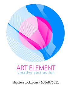 Perfect art and design element of  great lines surface texture in a shape of circle. Vector abstract 3d perspective background for layouts, posters, banners, print and web. Cool and motional.