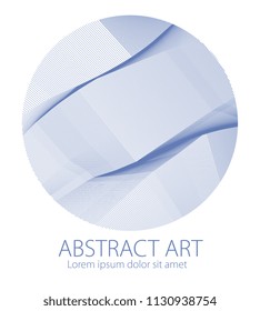 Perfect art and design element of  great lines surface texture in a shape of circle. Vector abstract 3d perspective background for layouts, posters, banners, print and web. Cool and motional.
