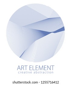 Perfect art and design element of  great lines surface texture in a shape of circle. Vector abstract 3d perspective background for layouts, posters, banners, print and web. Cool and motional.
